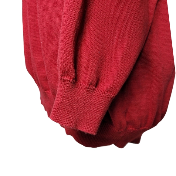 EXPRESS Sweater Pullover V Neck Red - Picture 7 of 9